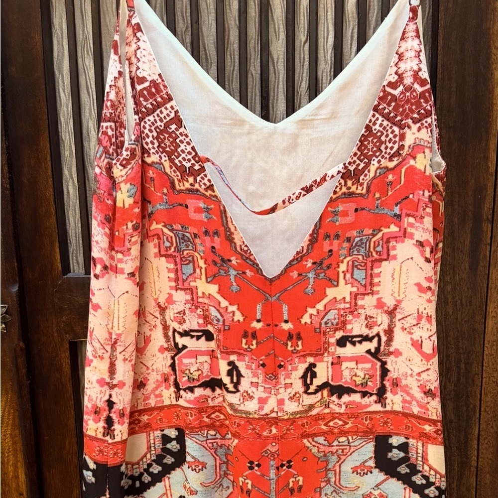 White and Red Graphic Blouse with Sailor Collar